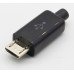 Зображення Штекер microusb 5pin чорний ковпачок 7мм у категорії USB