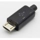 Штекер microusb 5pin чорний ковпачок 7мм