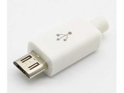 Зображення Штекер Micro USB 5pin білий (ковпачок) 7мм. у категорії USB