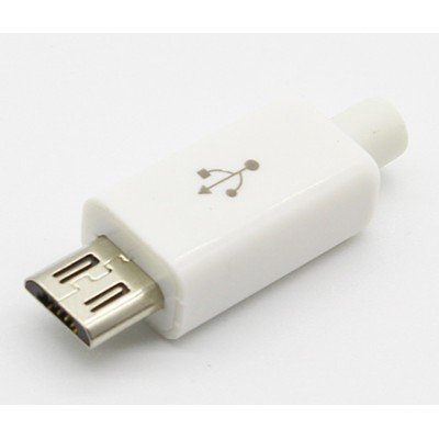 Зображення Штекер Micro USB 5pin білий (ковпачок) 7мм. у категорії USB