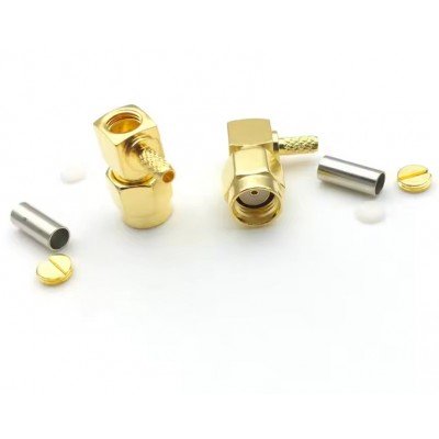 Зображення Штекер RP-SMA plug || RG-174  90&deg; обтискний у категорії SMA - ШТЕКЕРА ТА ГНІЗДА