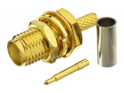 Зображення Гніздо RP-SMA jack  || RG-174 обтискний у категорії SMA - ШТЕКЕРА ТА ГНІЗДА