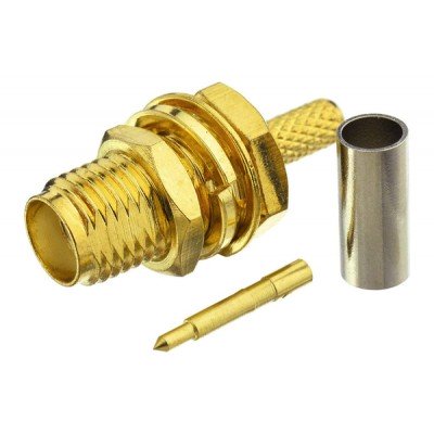 Зображення Гніздо RP-SMA jack  || RG-174 обтискний у категорії SMA - ШТЕКЕРА ТА ГНІЗДА