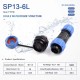 Конектор SP13-6L 6pin комплект || водонепроникний IP68 Конектор SP13-6L 6pin комплект || водонепроникний IP68