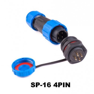 Зображення Конектор SP16-4L&nbsp;4pin&nbsp;комплект || водонепроникний IP68 у категорії Штекер DC