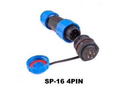 Зображення Конектор SP16-4L&nbsp;4pin&nbsp;комплект || водонепроникний IP68 у категорії Штекер DC