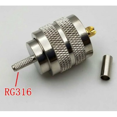 Зображення Штекер UHF обтискний || під кабель RG174 у категорії UHF- штекера та гнізда