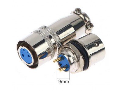 Зображення Роз'єм XS9 швидкороз'ємний 2pin (штекер кабельний + гніздо монтажне) у категорії Штекера та гнізда