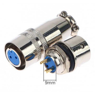 Зображення Роз'єм XS9 швидкороз'ємний 2pin (штекер кабельний + гніздо монтажне) у категорії Штекера та гнізда