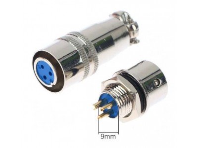 Зображення Роз'єм XS9 швидкороз'ємний 3pin (штекер кабельний + гніздо монтажне) у категорії Штекера та гнізда