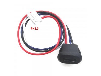 Зображення Гніздо Type-C || врізне 4pin PH2.0 100mm у категорії USB