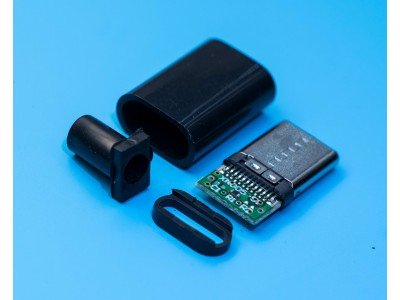 Зображення Штекер Type-C під шнур,чорний у категорії USB