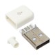 Штекер USB A 5pin розбірний прямий білий Штекер USB A 5pin розбірний прямий білий