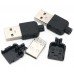 Штекер USB A 5pin розбірний || короткий чорний