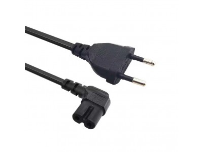Шнур мережевий 2x1.2m*0.75mm кутовий(пряма вилка)