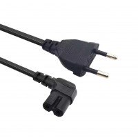 Шнур мережевий 2x1.2m*0.75mm кутовий(пряма вилка)