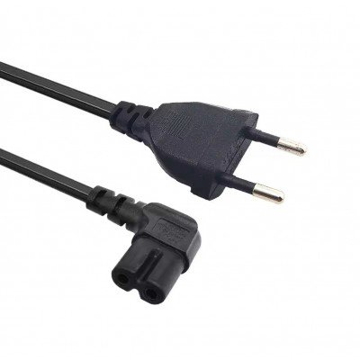 Шнур мережевий 2x1.2m*0.75mm кутовий(пряма вилка)