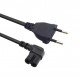 Шнур мережевий 2x1.2m*0.75mm кутовий(пряма вилка)