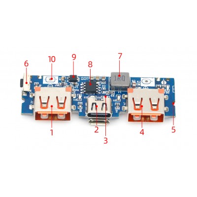 Зображення Контролер повербанку LX-LBU2C || Dual USB 5V 2.4A у категорії ПЕРЕТВОРЮВАЧІ DC