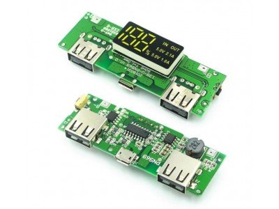 Зображення Контролер повербанку H969-J || LED Dual USB 5V 2.1A у категорії ПЕРЕТВОРЮВАЧІ DC