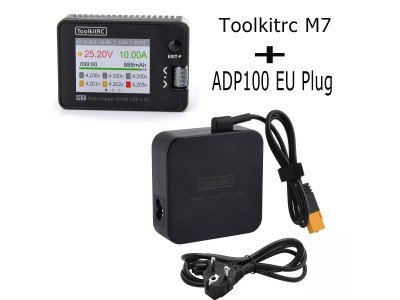 Зображення Зарядний пристрій ToolkitRC M7+ADP100  || 200W 10A 1-6S у категорії КОНТРОЛЕРИ BMS