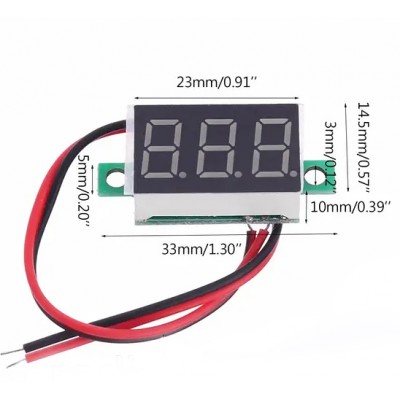 Зображення Вольтметр цифровий || DC 4-40V  0.36 RED у категорії ВОЛЬТМЕТРИ