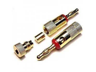 Зображення Штекер Banan, п\гвинт, корпус метал,gold(червоний) у категорії Мультиметри