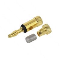 Штекер Banan, п\гвинт, корпус метал,gold(чорний)