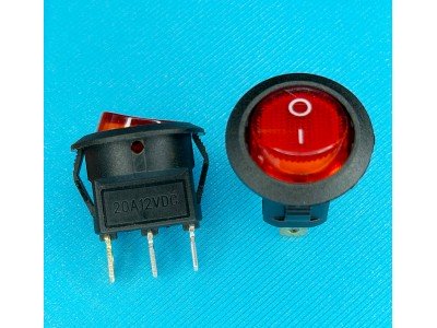 Перемикач з підсвіткою KCD-1 || 3pin 20A 12V, червоний