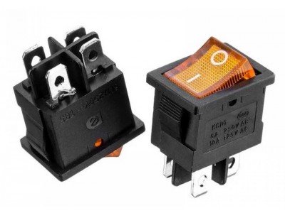 Зображення Перемикач з підсвіткою Daier KCD 1-4-201N жовтий у категорії Перемикачі