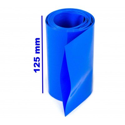 Зображення Термозбіжна плівка для акумуляторів || 125/80мм синя 1.0 метр у категорії ТЕРМОУСАДЖУВАЛЬНА ТРУБКА