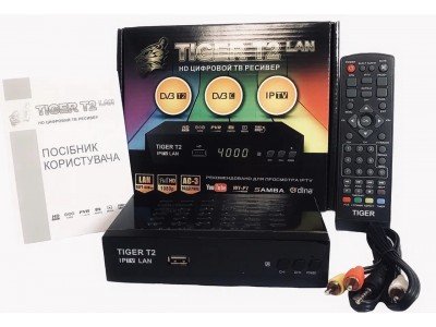Зображення Тюнер DVB-T2 Tiger T2 IPTV LAN у категорії Супутникові тюнера