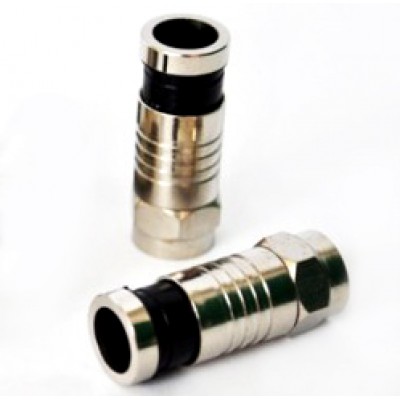 Зображення Штекер F для кабеля RG-6, компресійний (чорний), мідь у категорії F - роз'єми