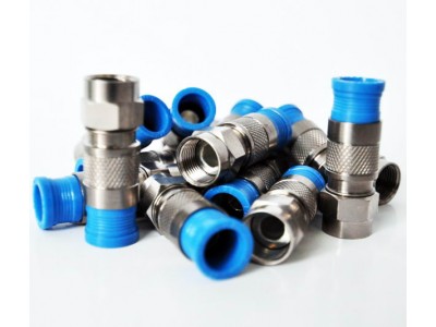 Зображення Штекер F для кабеля RG-6, компресійний (синій), мідь у категорії F - роз'єми