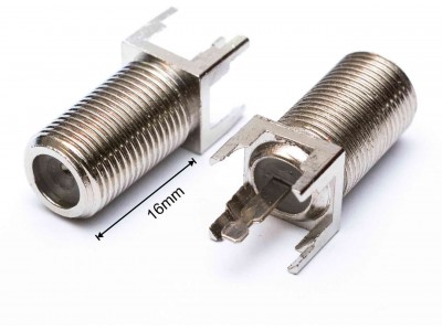 Зображення Гніздо F - монтажне на плату  (Латунь) у категорії F - роз'єми