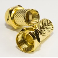 Штекер F для кабеля # 6.5х20 gold латунь Штекер F для кабеля # 6.5х20 gold латунь