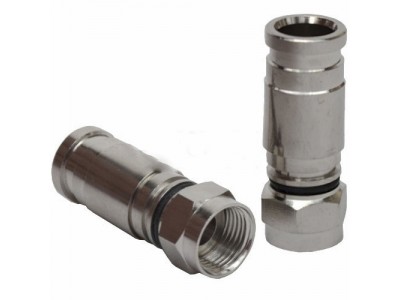 Зображення Штекер F для кабеля RG-6, компресійний (метал), мідь у категорії F - роз'єми