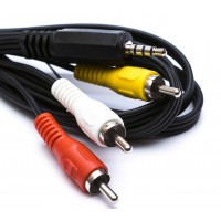 Шнур штекер 3.5 стерео 4х - 3RCA HQ 17mm x 1.5m