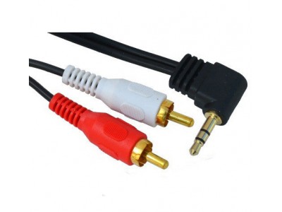 Зображення Шнур джек 3.5х2 RCA HQ кутовий 1.5m у категорії Штекер 3.5