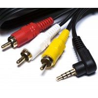 Шнур джек 3.5 стерео 4х - 3RCA Г-подібний чорний 1mm x 1.8m Шнур джек 3.5 стерео 4х - 3RCA Г-подібний чорний 1mm x 1.8m