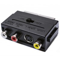 Перехідник штекер Скарт - 3 гнізда RCA  (IN/OUT)