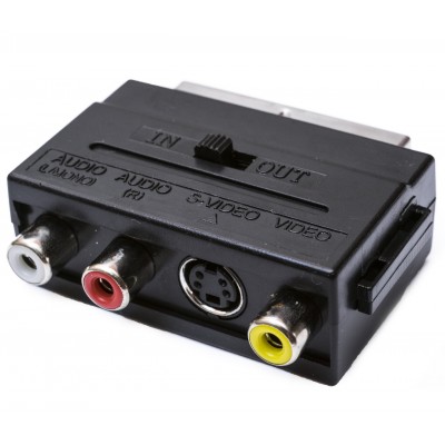 Зображення Перехідник штекер Скарт - 3 гнізда RCA  (IN/OUT) у категорії СКАРТ - ПЕРЕХІДНИКИ