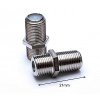 Перехідник F-бочка (F-гн./F-гн.) + гайка 21mm Перехідник F-бочка (F-гн./F-гн.) + гайка 21mm