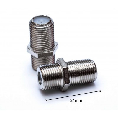 Зображення Перехідник F-бочка (F-гн./F-гн.) + гайка 21mm у категорії Телевізійні перехідники