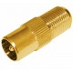 Перехідник штекер ТВ - F-гніздо Gold (HQ)