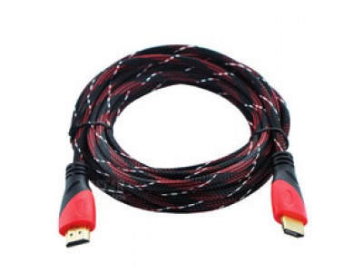 Зображення Кабель HDMI - HDMI GOLD V-1.4 діам червоний + фільтр+сітка 5.0м у категорії Hdmi