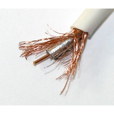 Зображення Кабель RG-58  0.8Cu+0.12 одножильний  білий у категорії Телевізійний кабель