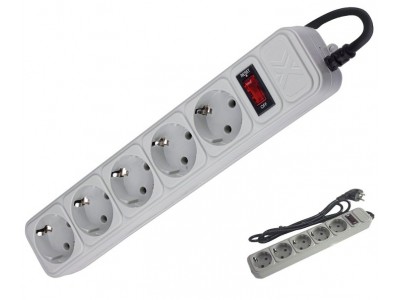 Зображення Фільтр мережевий 1,8м 5р. Maxxter SPM5-G-6G (сірий) у категорії ФІЛЬРИ МЕРЕЖЕВІ