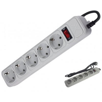 Зображення Фільтр мережевий Maxxter SPM5-G-15G 5 розеток 10A 4.5 метри (сірий) у категорії ФІЛЬРИ МЕРЕЖЕВІ