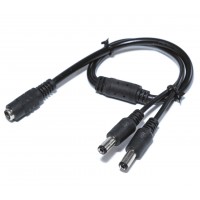 Перехідник 1гніздо 2.1x5.5mm - 2 штекера 2.1x5.5mm  (кабель 0,5m)